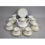 A Paragon Burford Tea Set to Comprise Teapot, Six Cups, Milk Jug, Sugar Bowl, Six Small Plates,