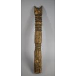 A 19th Century Carved and Turned Folk Art Post in the Form of a Tribal Pole, 80cm high