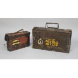 Two Vintage Ammunition Cases, Smaller Example Marked 'H84MK RG1969 SV479A' and the Larger WWII