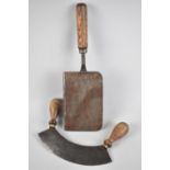 A Vintage Curved Blade Herb Chopper and a Cleaver