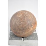 A Vintage Cast Metal Cannon Ball, 11cms Diameter