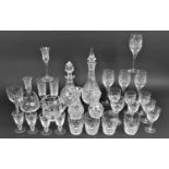 A Collection of Various Cut Glass to Comprise Stuart Wines, Champagnes, Decanters etc