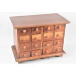 A Modern Far Eastern 16 Drawer Spice Chest, Wooden Knobs, 35cms Wide