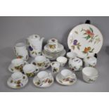 A Collection of Various Royal Worcester Evesham China to Comprise Cups, Saucers, Teapot, Lidded