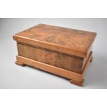 A Mid/Late 20th Century Burr Wood Cigar Box, Hinged Lid, 21cms Wide