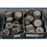 Two Boxes of Various Used Polishing Wheels and Buffers