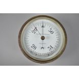 A Vintage Brass Cased Ship's Barometer by Kelvin Bottomley and Baird Ltd of Glasgow, 17cms Diameter