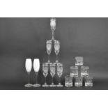 A Set of Six Portmeirion Champagne Flutes and Tumblers Together with Two Additional Opaque Glass