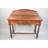 A Late Victorian/Edwardian Galleried Hall Side Table with Single Centre Drawer, Turned Supports