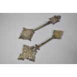 A Pair of Pierced Brass Ethiopian or Abyssinian Coptic Church Processional Hand Crosses of