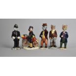 A Collection of Five Large Cat-N-Kin by Ted Chawner Figures, Olde Reliable, Roy, Penfold,