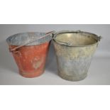Two Vintage Galvanised Buckets