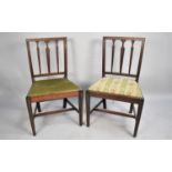 Two Late 19th/20th Century Mahogany Framed Side Chairs with Reed Column Splat Backs