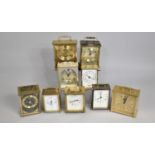 A Collection of Various Brass Cased Mantel Clocks to include Minster, Metamec Etc