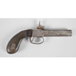 A 19th Century English Octagonal Barrelled Percussion Cap Pocket Pistol, 7cms Octagonal Barrel and