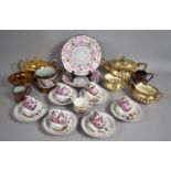 A Collection of Various 19th/20th Century Pink Lustre Ceramics to Include Victorian "Hope" Tea Set