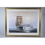 A Framed Roger Desoutter Print, Lady Isabel, "Hove To Off The Needles", 65x49cms