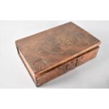 An Early 20th Century Sewing Box and Contenets, the Hinged Lid Carved "Margaret", 35cm wide