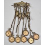 A Late Victorian/Edwardian Wall hanging Shopkeepers Set of Pocket Watch and Whistle Toys on