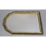 A Late 20th Century Gilt Framed Wall Mirror, of Arches Shape with Canted Edges, 60cm wide x 86cm