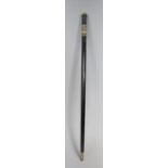 An Anglo Indian Colonial Sword Stick with Bone and Buffalo Horn Handle, Ebonized Shaft and Brass