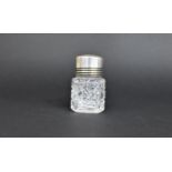 A Silver Top and Cut Glass Scent Bottle with Stopper by Gourdel Vales & Co, Birmingham Hallmark