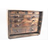 A Vintage Wooden Engineers Chest, Missing Front Panel, 40.5cms Wide