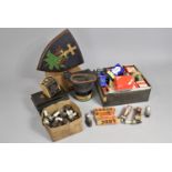 A Collection of Various Vintage Items to Comprise Eley Cartridge Box, Painted Wall Shield, Gas Mask,