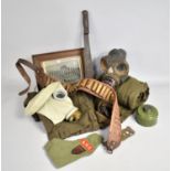 A Collection of Various Militaria to include Uniform, Gas Mask, Cartridge Belt, Photograph Etc