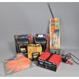 A Collection of Various Tools to include Draper Grease Gun, Battery Chargers, Two Ground Anchors Etc