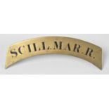 A 19th Century Brass Apothecary Label, "Scill. Mar.R." 16.5cms Wide