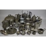 A Large Collection of Various Pewter Items to Comprise Dome Cover, Tankards etc, Various Condition
