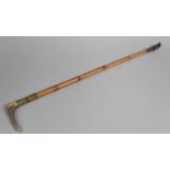 A Vintage Bamboo Bone Handled Riding Crop