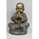 A Large Resin Figure of Monk Praying, 46cm high