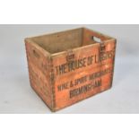 A Vintage 12 Store Bottle Crate for The House of Liggins, No Lid, 43x32x33cm high