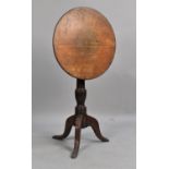 A Late 19th Century Mahogany Snap Top Wine Table, 47cm Diameter top, Condition Issues