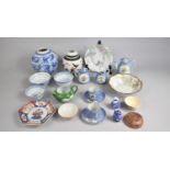 A Collection of Various Oriental Items to Comprise Chinese Blue and White Ginger Jar Decorated