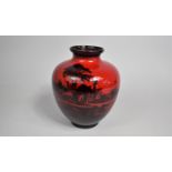 A Royal Doulton Flambe Vase Decorated with Rural Scene, Printed Factory Mark and No. 7788 to Base,