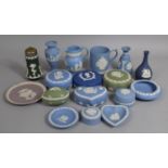 A Collection of Wedgwood Jasperware to Comprise Lidded Pots, Vases, Tankard etc