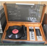 A Decasound Record Player with Hinged Perspex Lid, Record Player and Built In Radio C.1970s, 56cms