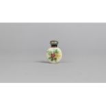 A Small Porcelain Scent Bottle with Silver Top, 2.5cm