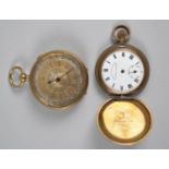 Two Vintage Brass Cased Pocket Watches, Both inscribed Railway Time Keeper, One Open Faced, One