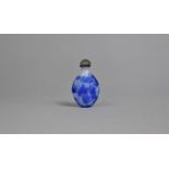 A Chinese Overlay Cobalt Blue Glass Scent/Snuff Bottle, Decorated with Figures in Exterior