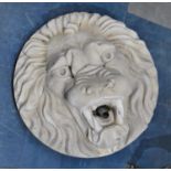 A Reconstituted Lion Mask Fountain Head, 46cms Diameter