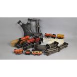 A Collection of Vintage Tinplate Wells Brimtoy and Other O Gauge Trains, Tenders and Carriages to