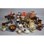 A Collection of Various Ceramics to Comprise Stoneware Pottery, Terracotta Jug, Beswick Huntsman