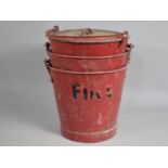 Three Vintage Red Painted Galvanised Fire Buckets, 29cms High