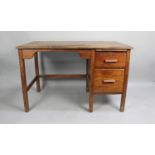 A Vintage Oak Desk with two Drawers, 120cms Wide
