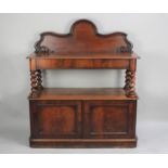 A Late Victorian Mahogany Galleried Buffet with Barley Twist Supports and Cupboard Base, 121cms Wide