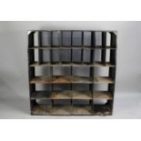 A Large Vintage Metal 28 Section Open Store, 122x36x125cm high